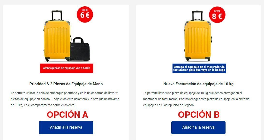 elegir el equipaje de mano de Ryanair