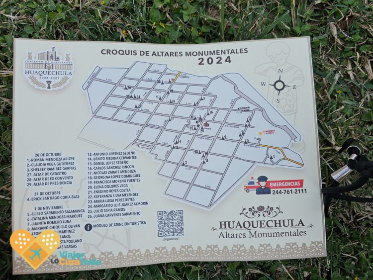 mapa altares monumentales Huaquechula