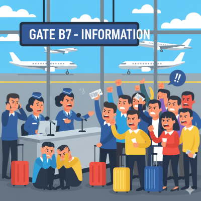 aerolineas angry passengers claiming an overbooking